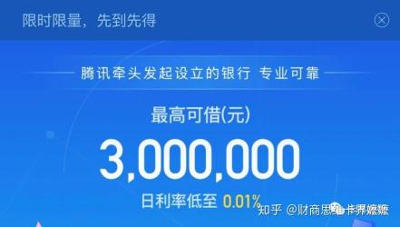 微粒贷：腾讯微众银行推出的个人信用消费贷款