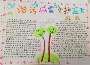 防雾霾手抄报：了解雾霾组成，学会科学预防