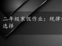 二年级寒假作业：规律学习，远离懒散，充实假期新选择