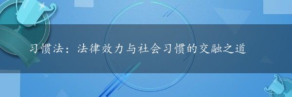 习惯法：法律效力与社会习惯的交融之道